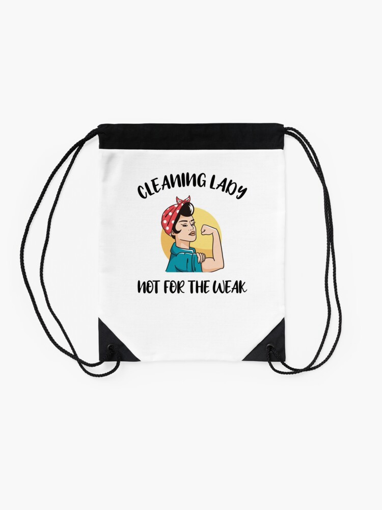 Thumbnail 2 of 3, Drawstring Bag, Cleaning Lady Housekeeper Housekeeping Cleaner designed and sold by Pukiart.