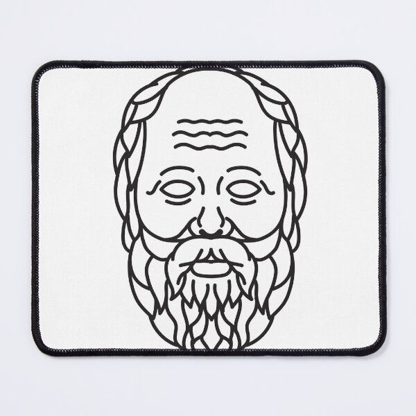 Item preview, Head of Greek Philosopher Socrates from Athens Mono Line Illustration  designed and sold by patrimonio.