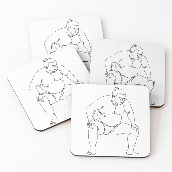 Item preview, Sumo Wrestler or Rikishi Fighting Stance Side View Continuous Line Drawing designed and sold by patrimonio.