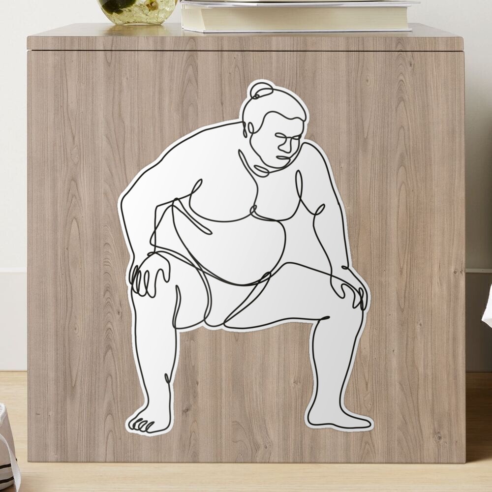 Wallmonkeys Sumo Wrestler Wall Decal Peel and Stick Graphic WM246549 (24 in  W x 23 in H)