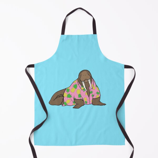 Item preview, Walrus in Hawaiian shirt - pink designed and sold by WatershipBound.