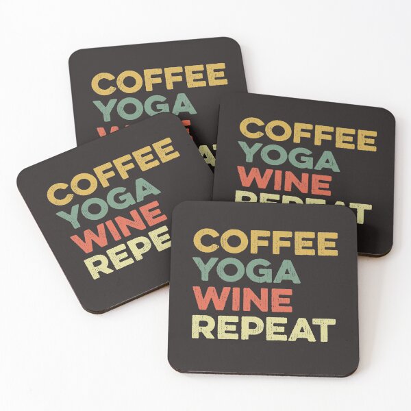 Item preview, Coffee Yoga Wine Repeat Funny Yogi Yogini Namaste Chaturanga designed and sold by gkao.