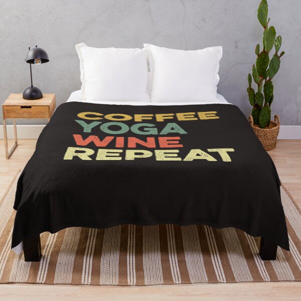 Item preview, Coffee Yoga Wine Repeat Funny Yogi Yogini Namaste Chaturanga designed and sold by gkao.