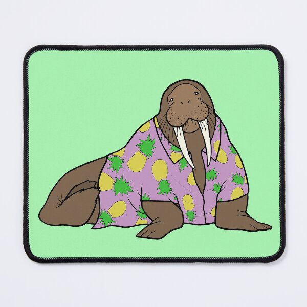 Item preview, Walrus in Hawaiian shirt - purple designed and sold by WatershipBound.