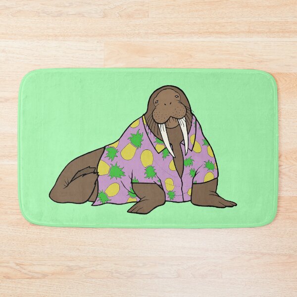 Item preview, Walrus in Hawaiian shirt - purple designed and sold by WatershipBound.