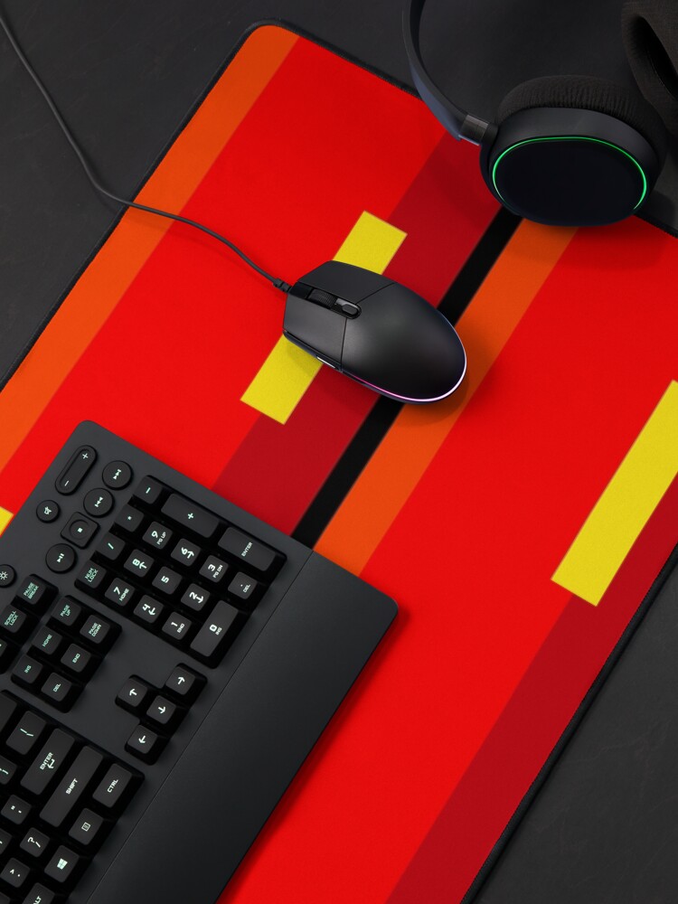 Alternate view of Yellow Step Pattern - Warm Color Stripes Mouse Pad