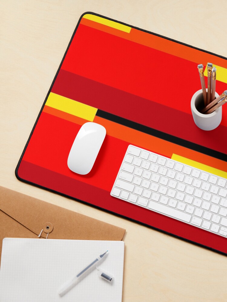 Alternate view of Yellow Step Pattern - Warm Color Stripes Mouse Pad