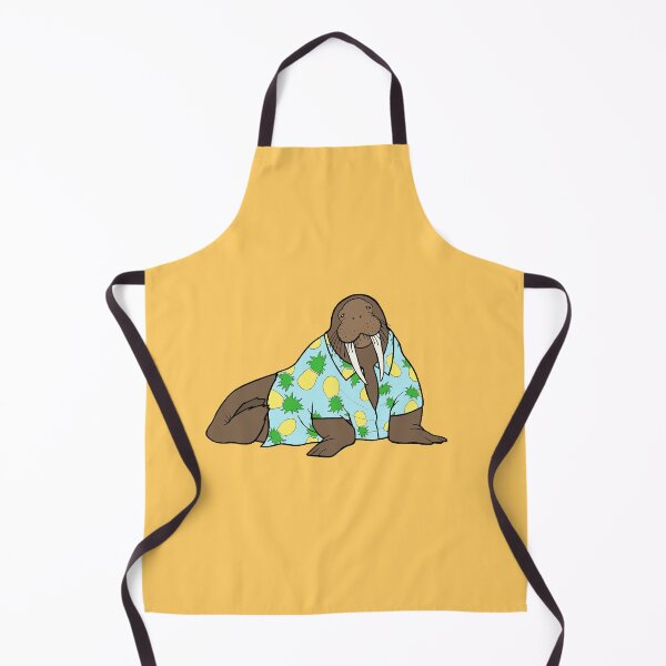 Item preview, Walrus in Hawaiian shirt - blue designed and sold by WatershipBound.