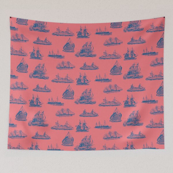 Item preview, Nautical Ships Pattern designed and sold by Meme Economy.