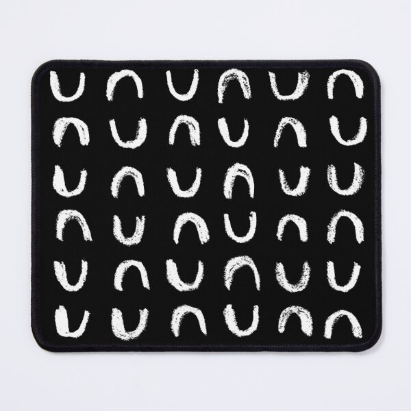 Item preview, Minimal Black and White Horseshoe Pattern designed and sold by badlydrawnbabe.