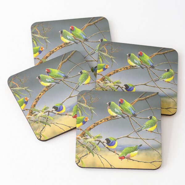 Item preview, "Lucky Seven" (Gouldian Finches) designed and sold by Frances McMahon Watercolour Bird Artist.