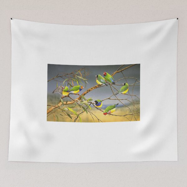 Item preview, "Lucky Seven" (Gouldian Finches) designed and sold by Frances McMahon Watercolour Bird Artist.