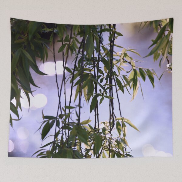 Item preview, Green Leaves and Lights with Purple and Blue Background designed and sold by mariagram17.