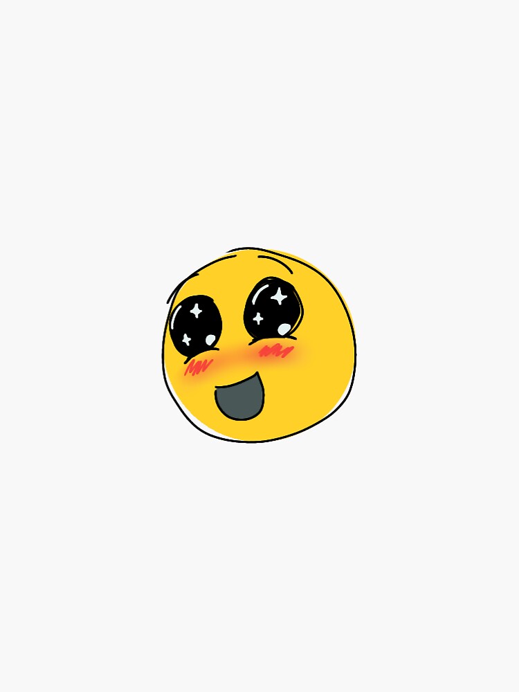 Thumbnail 3 of 3, Sticker, Blushing Emoji designed and sold by CiroStudios.