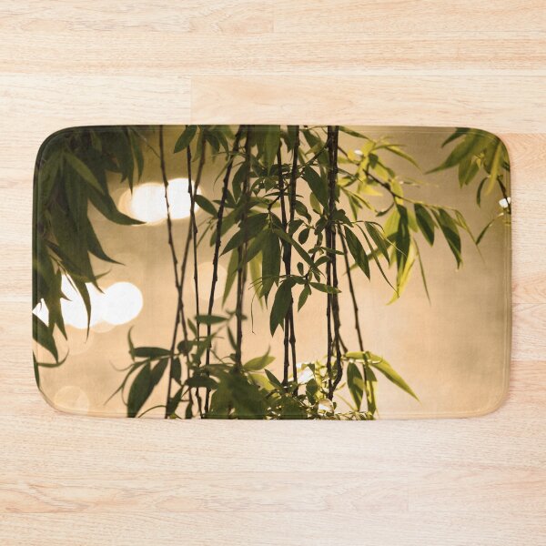 Item preview, Green Leaves and Lights with Warm Golden Background  designed and sold by mariagram17.