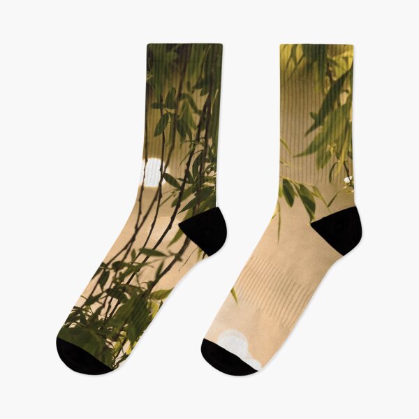 Item preview, Green Leaves and Lights with Warm Golden Background  designed and sold by mariagram17.