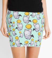 Moogle Print – Gold on Mint Mini Skirt