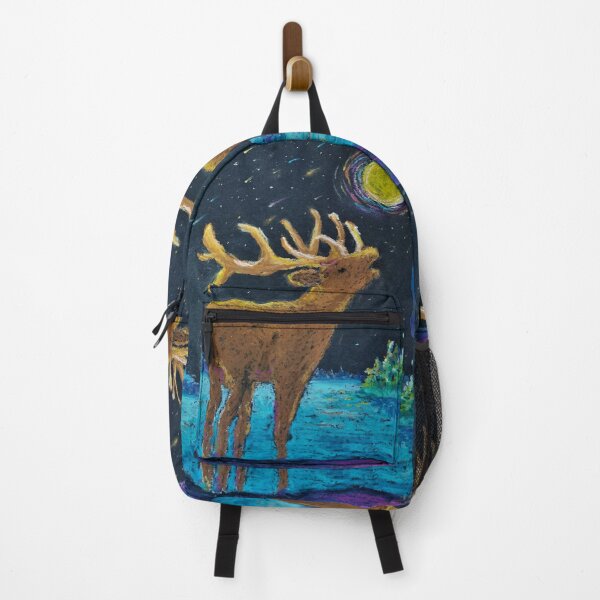 Item preview, Elk under the moon Redbubble fun animal print clothing and home accessories designed and sold by Winnie Tam.