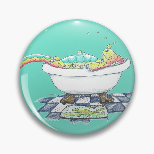 Item preview, Dino in the Tub Drawing designed and sold by Art by Kirsten Sneath.