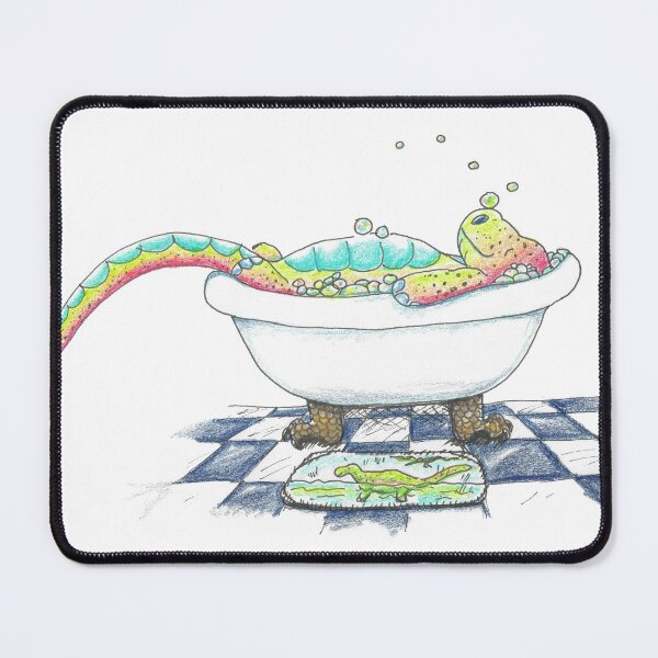 Item preview, Dino in the Tub Drawing designed and sold by Art by Kirsten Sneath.