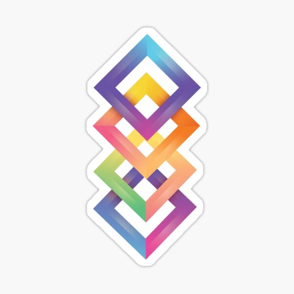 4 Looped squares Sticker