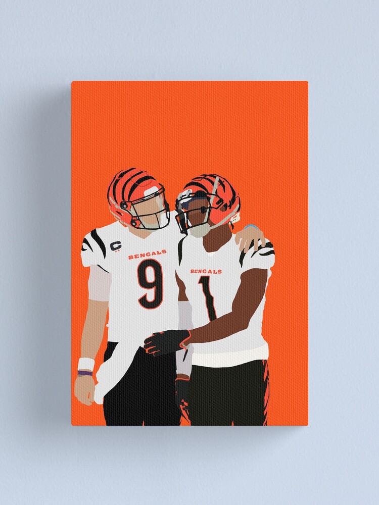 Joe Burrow and Ja'Marr Chase poster watercolor, Cincinnati Bengals Sup –  Capital Canvas Prints