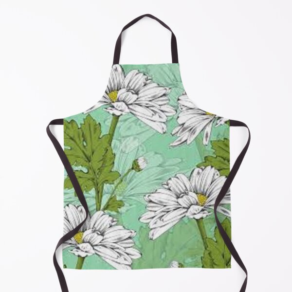 Item preview, White Daisy and Green Leaves print on apparel, accessories, posters, art, pillows. designed and sold by lduke47.