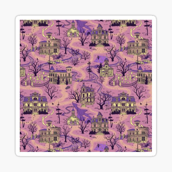 Haunted Village (Shocking Pink) Sticker