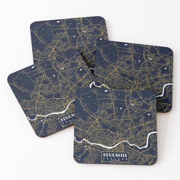 Item preview, Newcastle upon Tyne City Map of England - Gold Art Deco designed and sold by deMAP.
