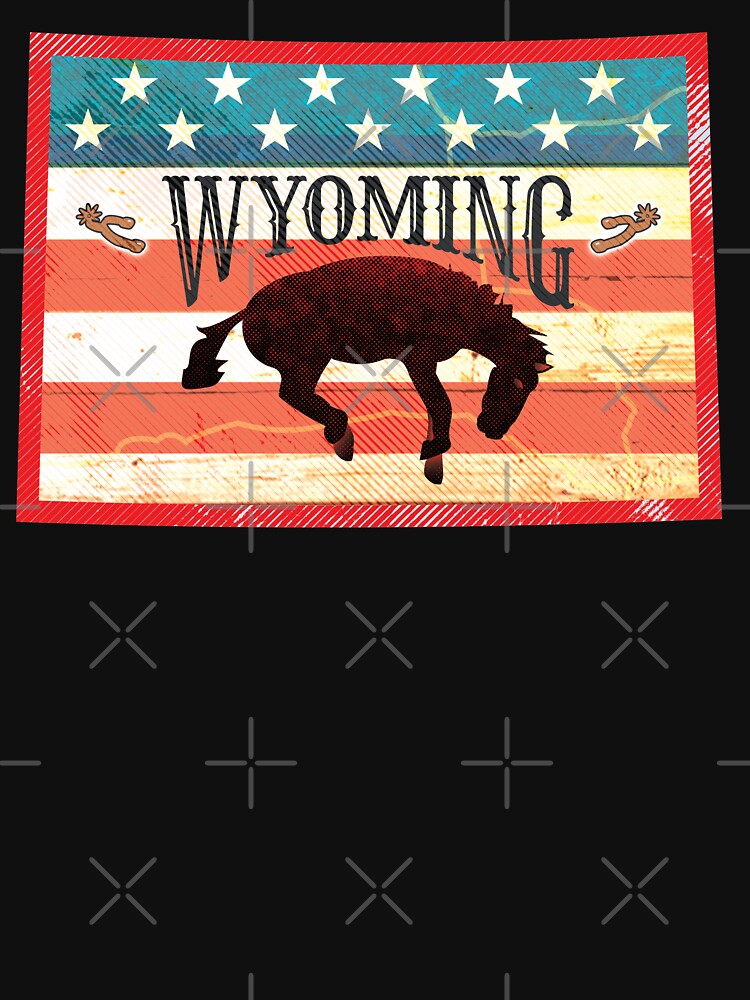 Wyoming Basketball Tee with Bucking Horse