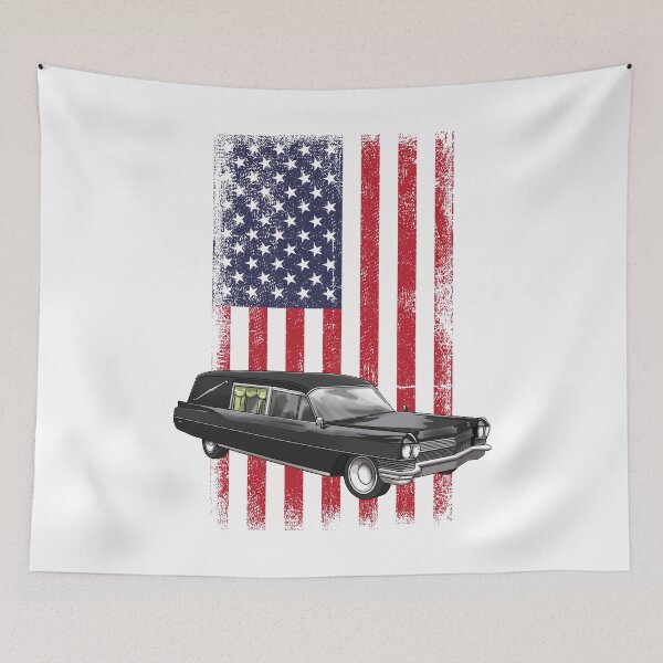 Item preview, USA Flag Hearse Funeral Vehicle designed and sold by Bendthetrend.