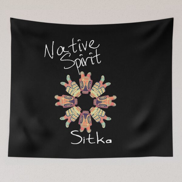 Item preview, Native American T-Shirts White Text Ceremonial Spirit Rattles of Sitka Tribe designed and sold by Spirit-World.