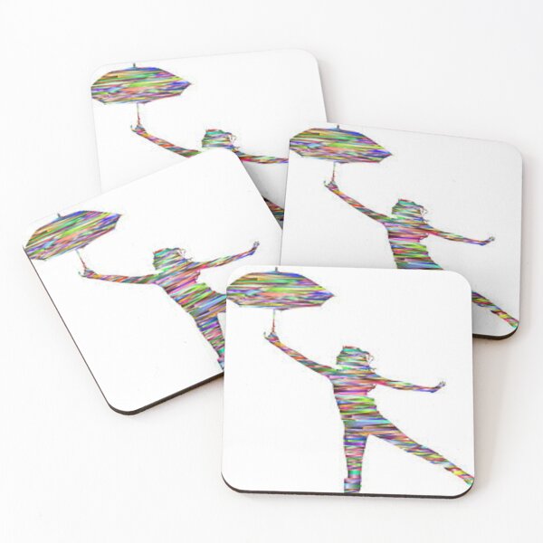 Item preview, Abstract Rainbow Umbrella Lady printed on family apparel, accessories, posters, designed and sold by lduke47.