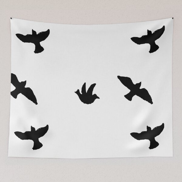 Item preview, Flock of Birds Black Outline designed and sold by lineartdesigns.