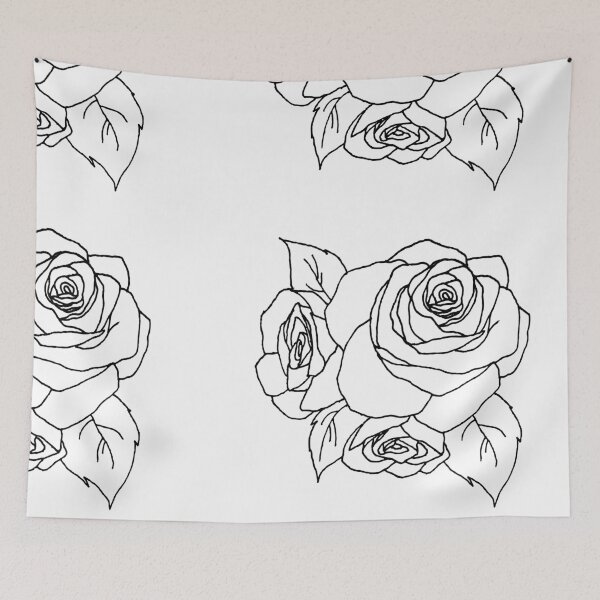 Item preview, Hand Drawn Roses Black Outline designed and sold by lineartdesigns.