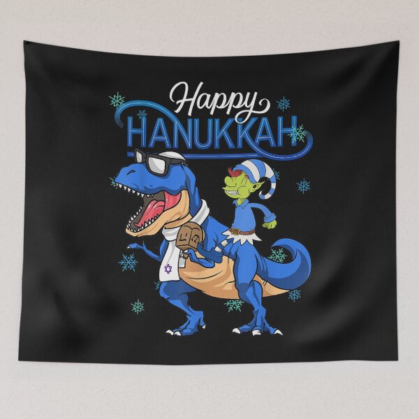 Item preview, Happy Hanukkah T-Rex Jewish Elf Family Group Pajama T-Shirt designed and sold by Besnier-Rahel.