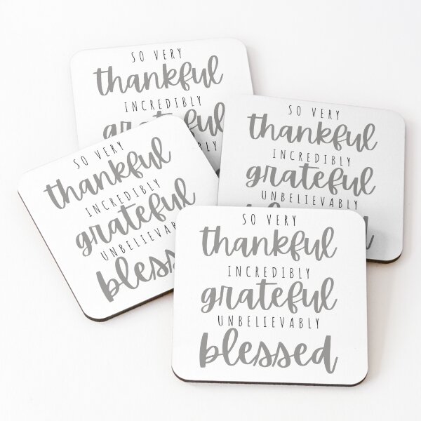 Item preview, Thankful, grateful, blessed - black designed and sold by Cane & Abel Creations ..