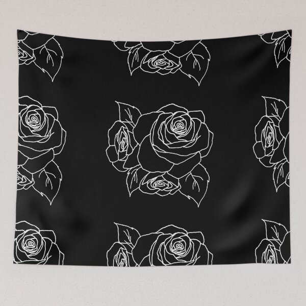 Item preview, Hand Drawn Roses White Outline designed and sold by lineartdesigns.