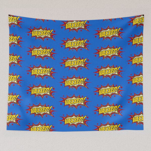 Item preview, VAXXED! in comic book call-out (red, yellow, black) designed and sold by Ofeefee.