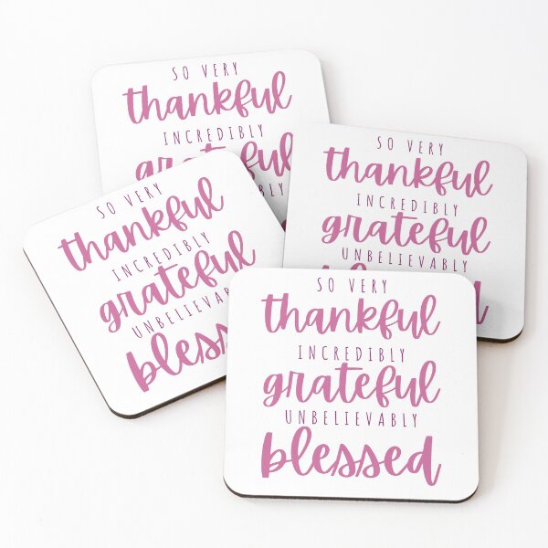 Item preview, Thankful, grateful, blessed - berry designed and sold by Cane & Abel Creations ..