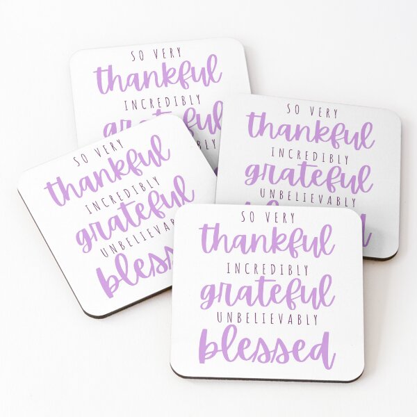 Item preview, Thankful, grateful, blessed - grape designed and sold by Cane & Abel Creations ..