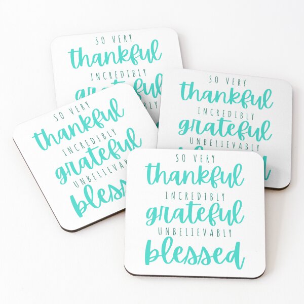 Item preview, Thankful, grateful, blessed - spearmint designed and sold by Cane & Abel Creations ..