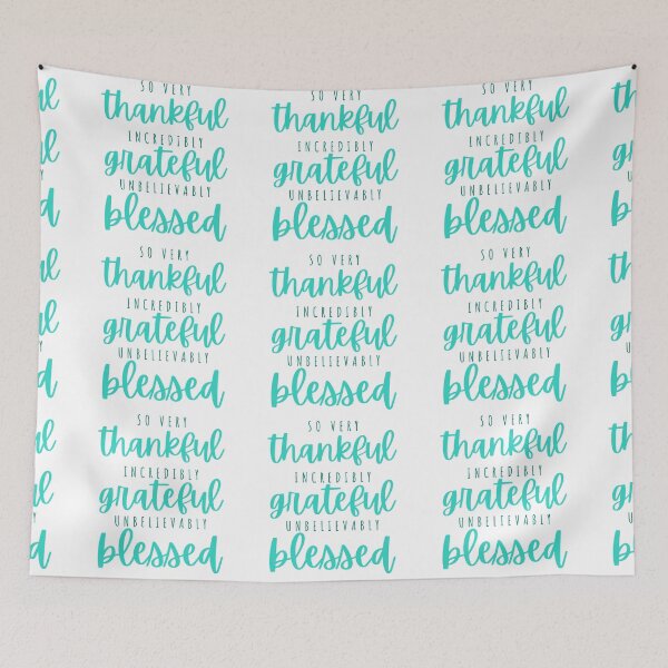 Item preview, Thankful, grateful, blessed - spearmint designed and sold by Cane & Abel Creations ..