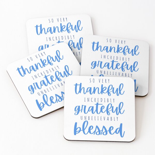 Item preview, Thankful, grateful, blessed - blueberry designed and sold by Cane & Abel Creations ..