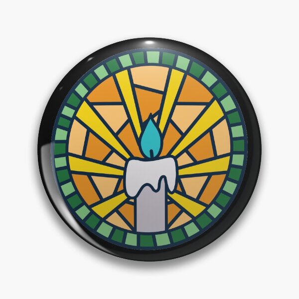 Item preview, Retro Mosaic Church window with Candle Shattered Glass and Light designed and sold by themoodydecor.