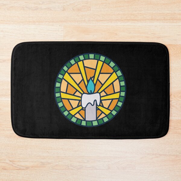 Item preview, Retro Mosaic Church window with Candle Shattered Glass and Light designed and sold by themoodydecor.