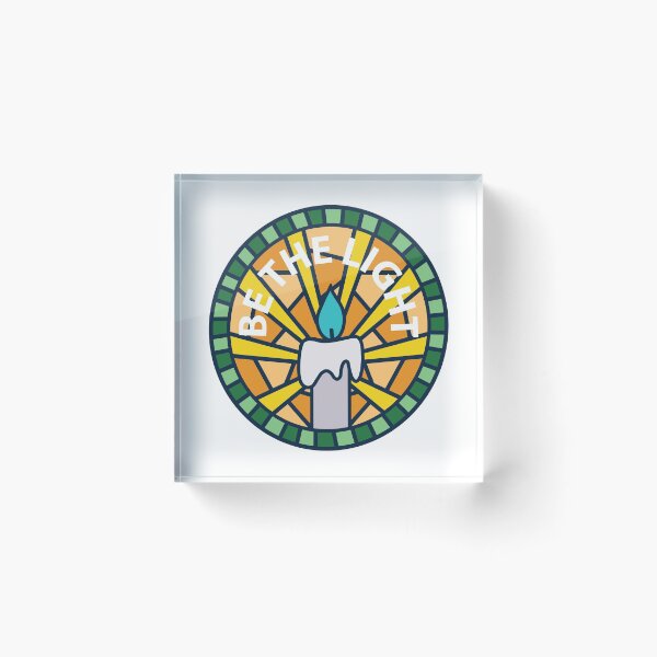 Item preview, Be the Light Candle Mosaic Church Window Shattered Glass designed and sold by themoodydecor.