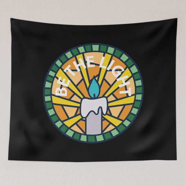 Item preview, Be the Light Candle Mosaic Church Window Shattered Glass designed and sold by themoodydecor.