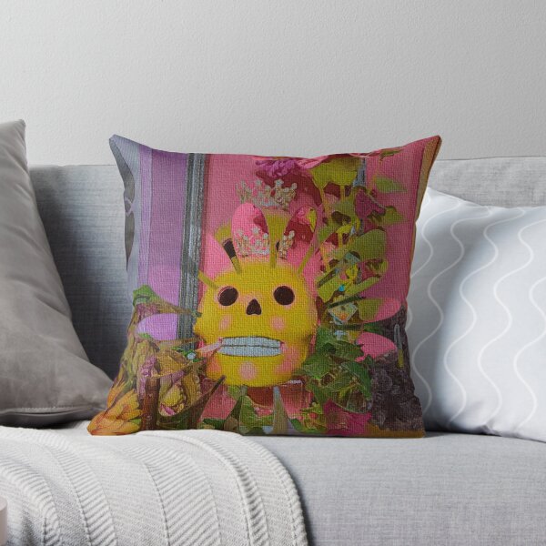 ROYAL CANNABIS SMOKING SKULL GRAPHIC Throw Pillow