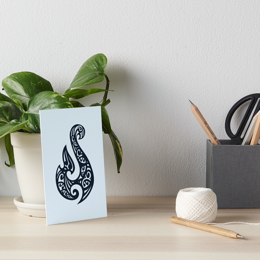 Hei Matau, Maori Hook design meaning Prosperity Art Board Print